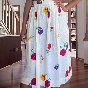 Vintage floral silk skirt